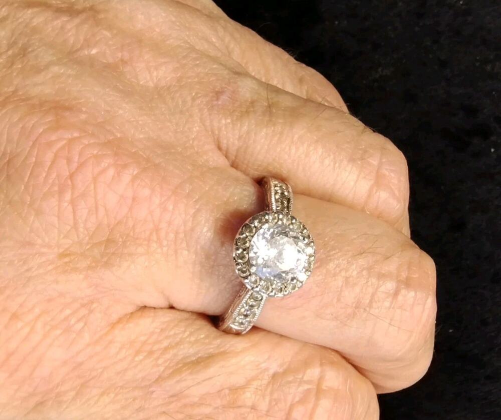 Tacori Wedding Engagement Ring Luxury Keepsake CZ Sterling Silver 925 Masha Sz.9
